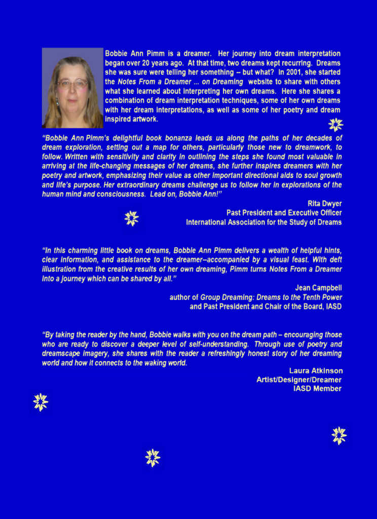Notes from a Dreamer back cover